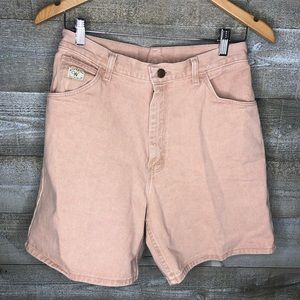 Wrangler vintage 90s light pink midi mom jean denim shorts